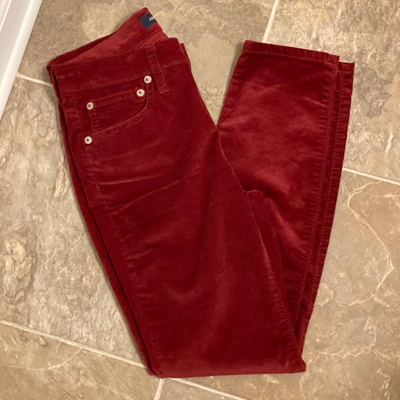 J. Crew 9" high-rise burgundy toothpick jean. - Picture 6 of 14